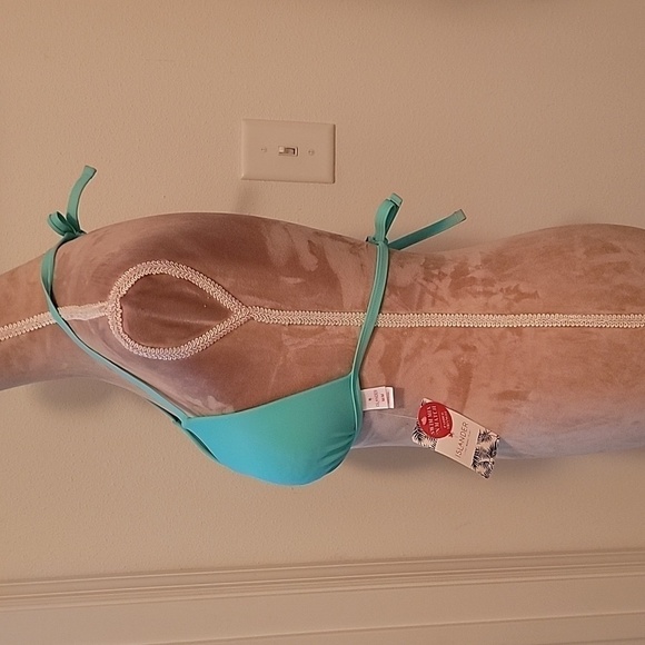 Islander "Mint Frost" Padded String Bikini Top, Size M, NEW with Tags - Picture 2 of 4